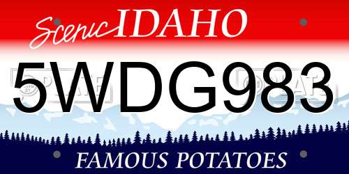 5WDG983 Idaho License Plate