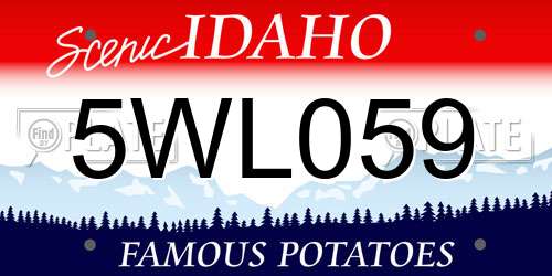 5WL059 Idaho License Plate
