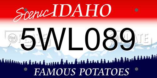 5WL089 Idaho License Plate