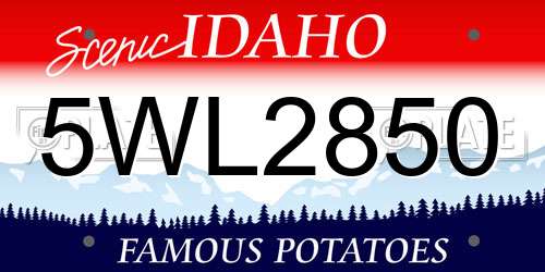 5WL2850 Idaho License Plate