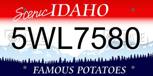 5WL7580 Idaho License Plate