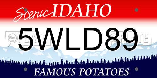 5WLD89 Idaho License Plate