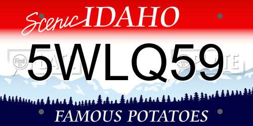 5WLQ59 Idaho License Plate