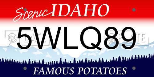 5WLQ89 Idaho License Plate