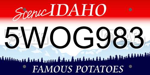 5WOG983 Idaho License Plate