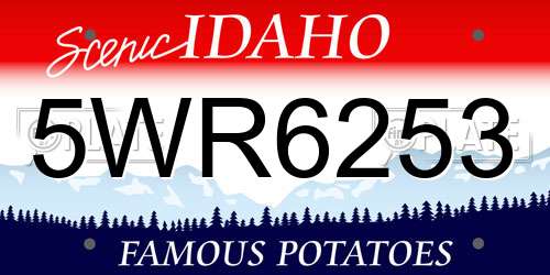 5WR6253 Idaho License Plate