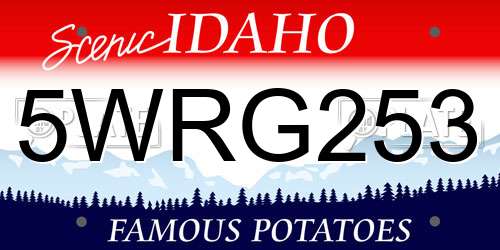 5WRG253 Idaho License Plate
