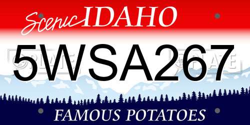5WSA267 Idaho License Plate