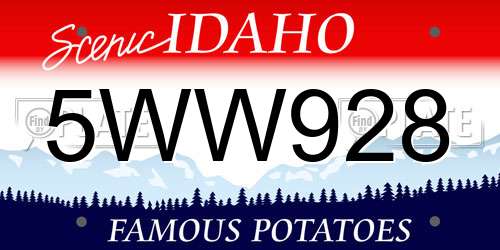 5WW928 Idaho License Plate