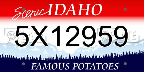 5X12959 Idaho License Plate
