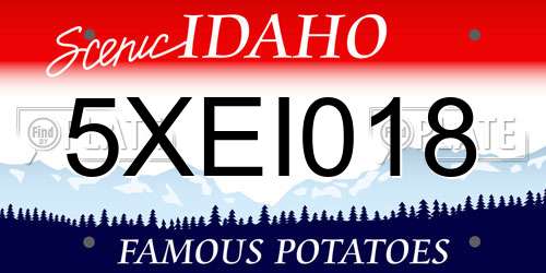 5XEI018 Idaho License Plate