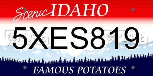 5XES819 Idaho License Plate