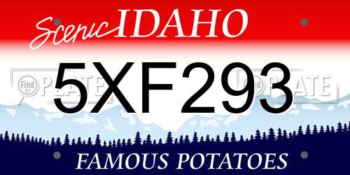 5XF293 Idaho License Plate