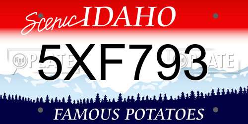 5XF793 Idaho License Plate