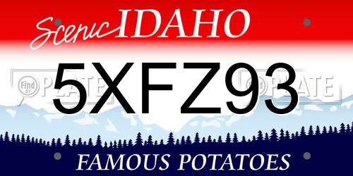 5XFZ93 Idaho License Plate