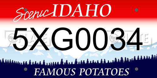 5XG0034 Idaho License Plate