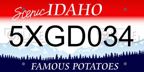 5XGD034 Idaho License Plate