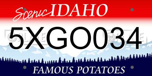 5XGO034 Idaho License Plate