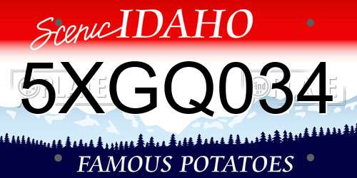 5XGQ034 Idaho License Plate