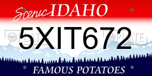5XIT672 Idaho License Plate