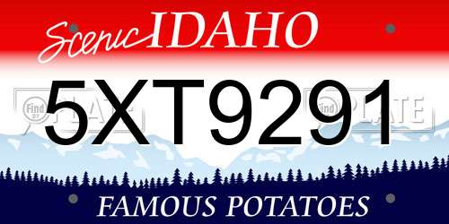 5XT9291 Idaho License Plate