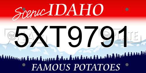 5XT9791 Idaho License Plate