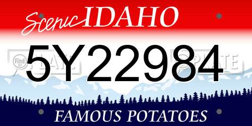 5Y22984 Idaho License Plate