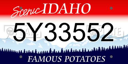 5Y33552 Idaho License Plate