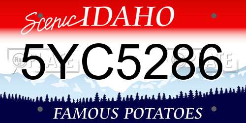 5YC5286 Idaho License Plate