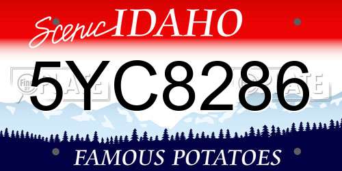 5YC8286 Idaho License Plate