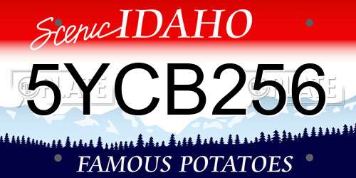 5YCB256 Idaho License Plate