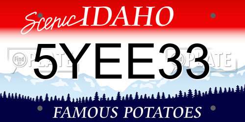 5YEE33 Idaho License Plate