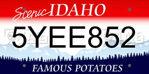 5YEE852 Idaho License Plate