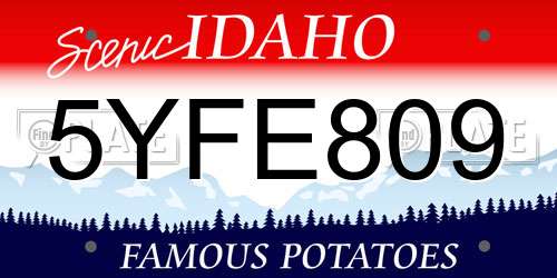 5YFE809 Idaho License Plate