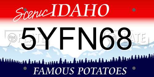 5YFN68 Idaho License Plate