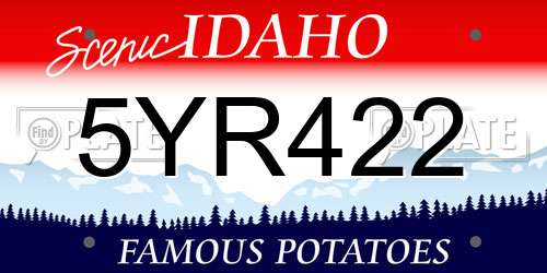 5YR422 Idaho License Plate