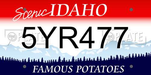5YR477 Idaho License Plate