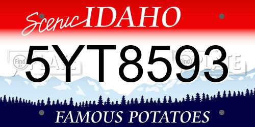 5YT8593 Idaho License Plate