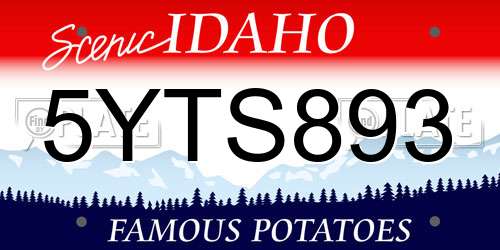 5YTS893 Idaho License Plate
