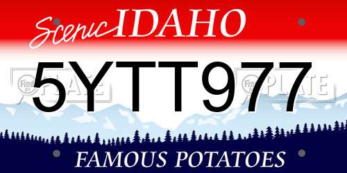 5YTT977 Idaho License Plate