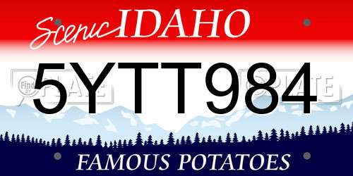 5YTT984 Idaho License Plate