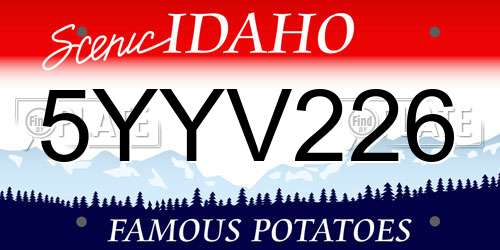 5YYV226 Idaho License Plate