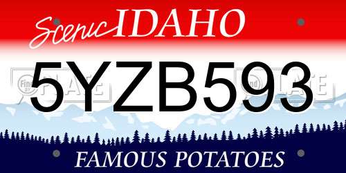 5YZB593 Idaho License Plate