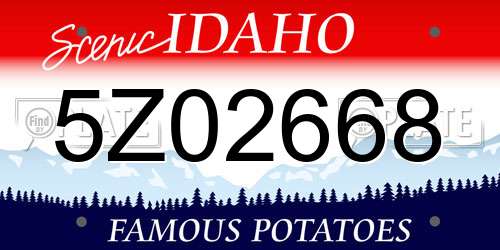 5Z02668 Idaho License Plate