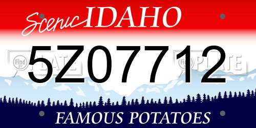 5Z07712 Idaho License Plate
