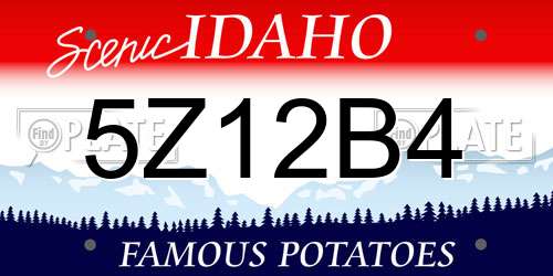 5Z12B4 Idaho License Plate