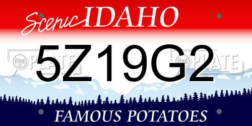 5Z19G2 Idaho License Plate