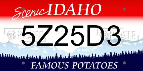 5Z25D3 Idaho License Plate