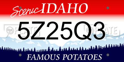 5Z25Q3 Idaho License Plate