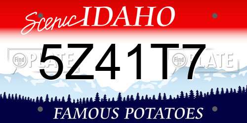 5Z41T7 Idaho License Plate